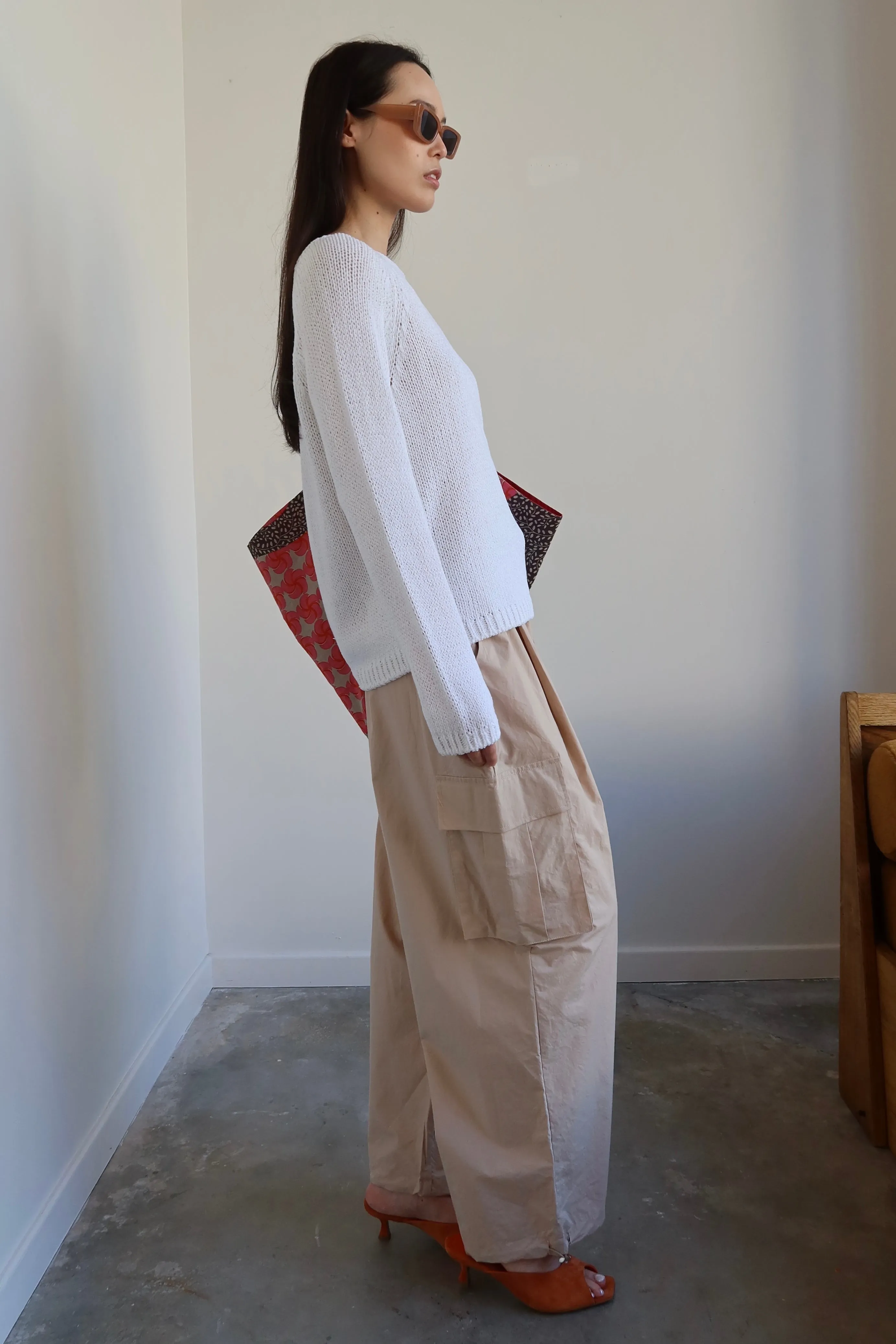 Tan Wide Leg Cargo Pants