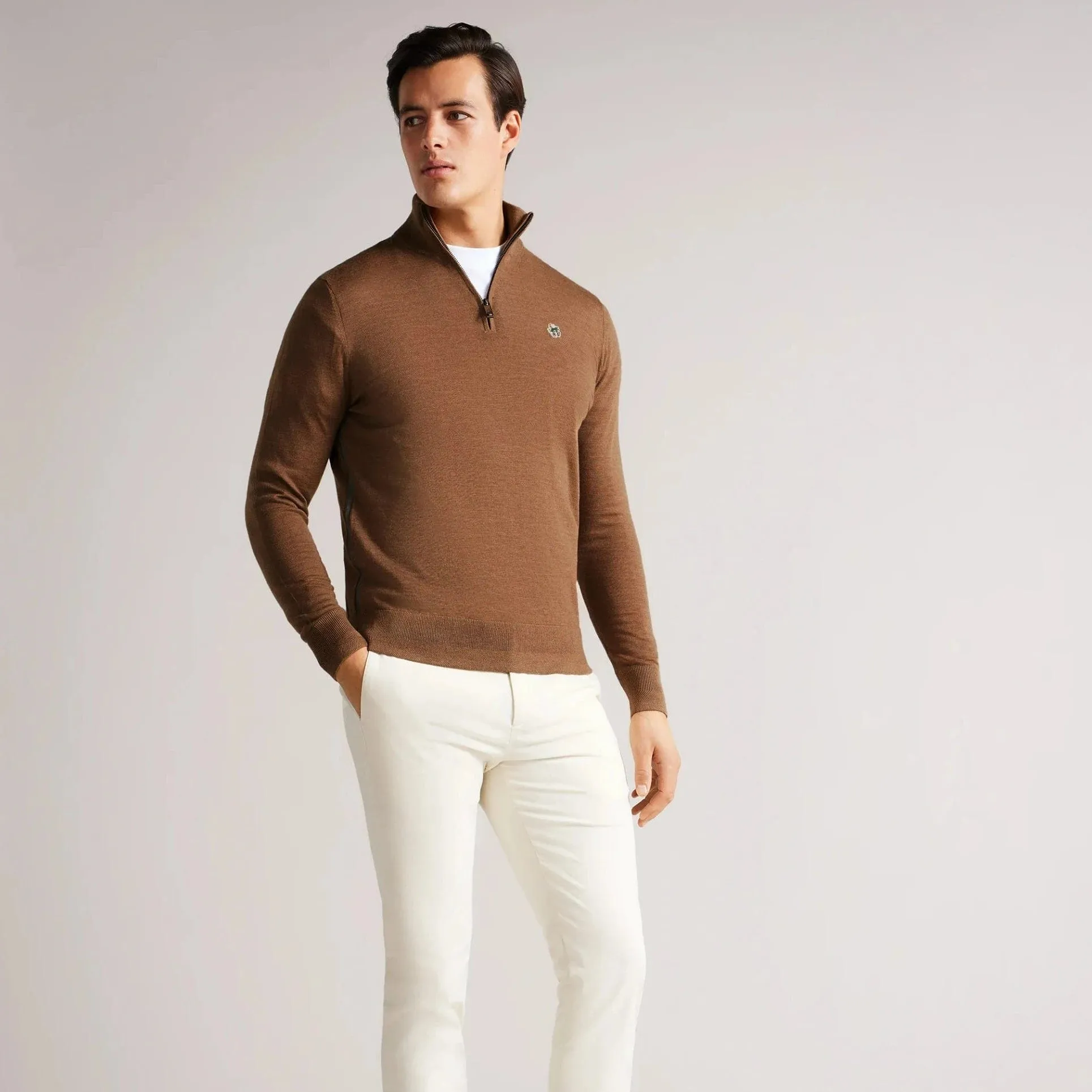 Ted Baker Tooting Half Zip Knitwear Tan