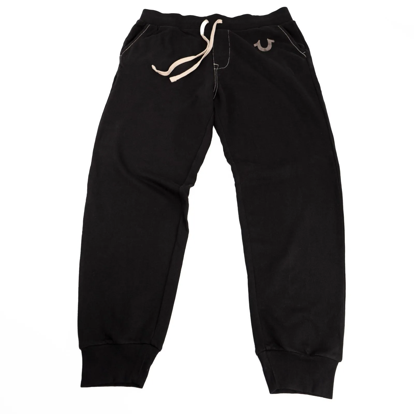 True Religion Mens Joggers Classic Logo Black