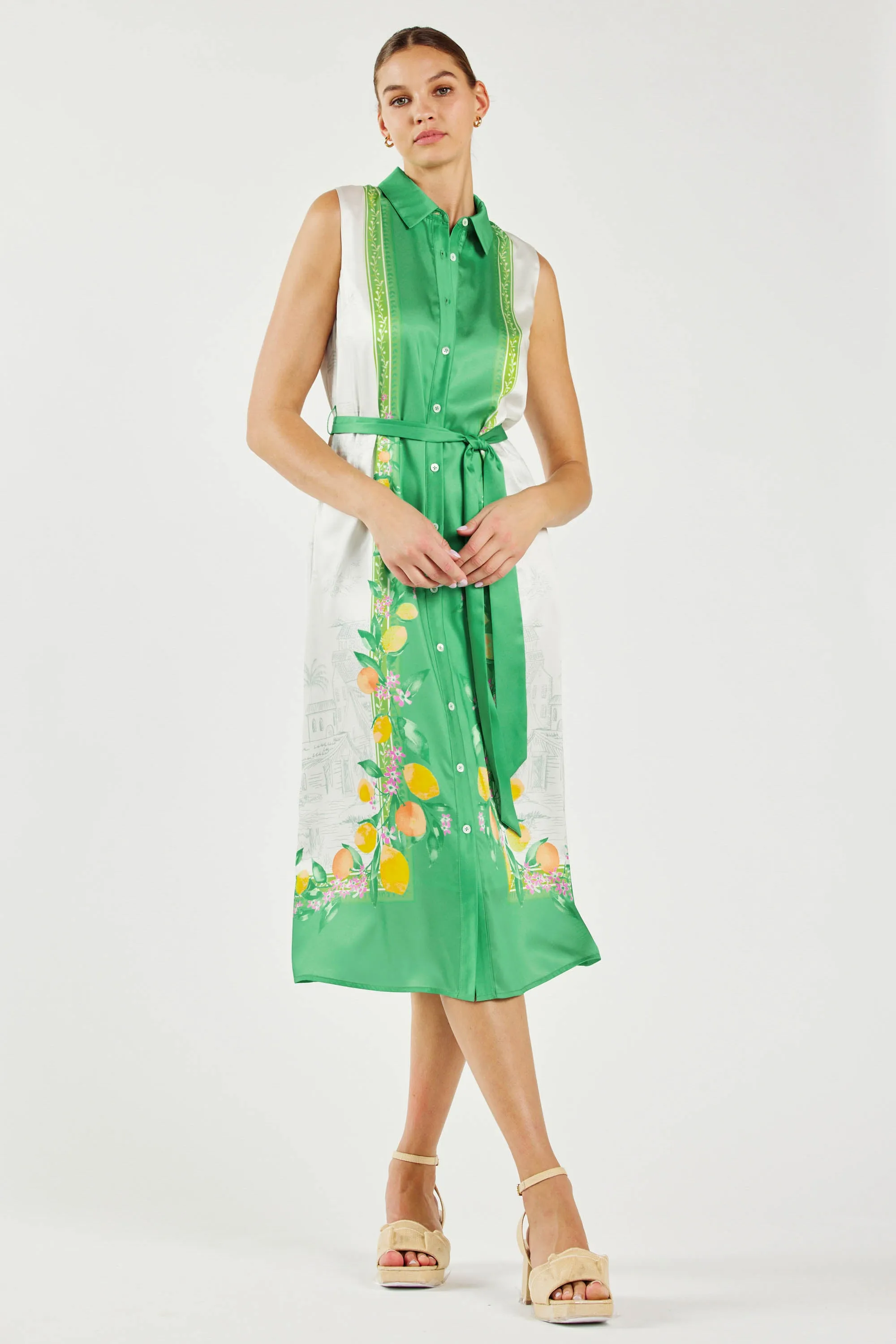 Tuscan Citrus Shirt Dress