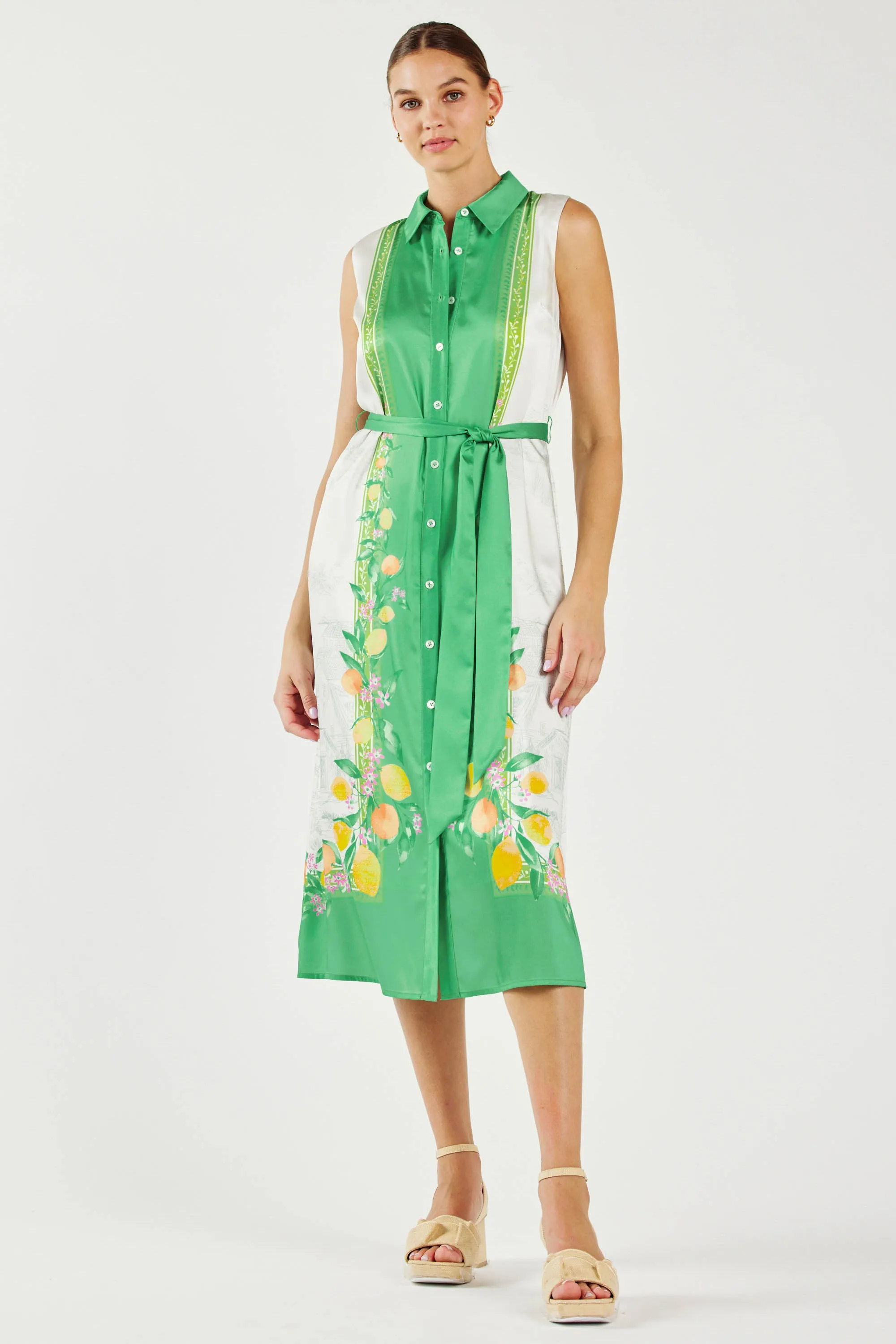 Tuscan Citrus Shirt Dress