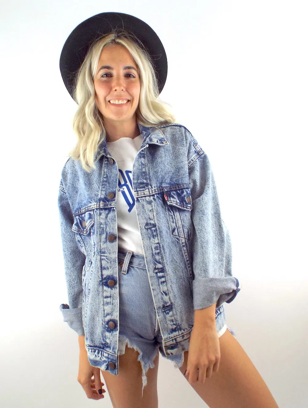Vintage 90s Boxy Oversized Acid Wash Levi's Denim Jacket