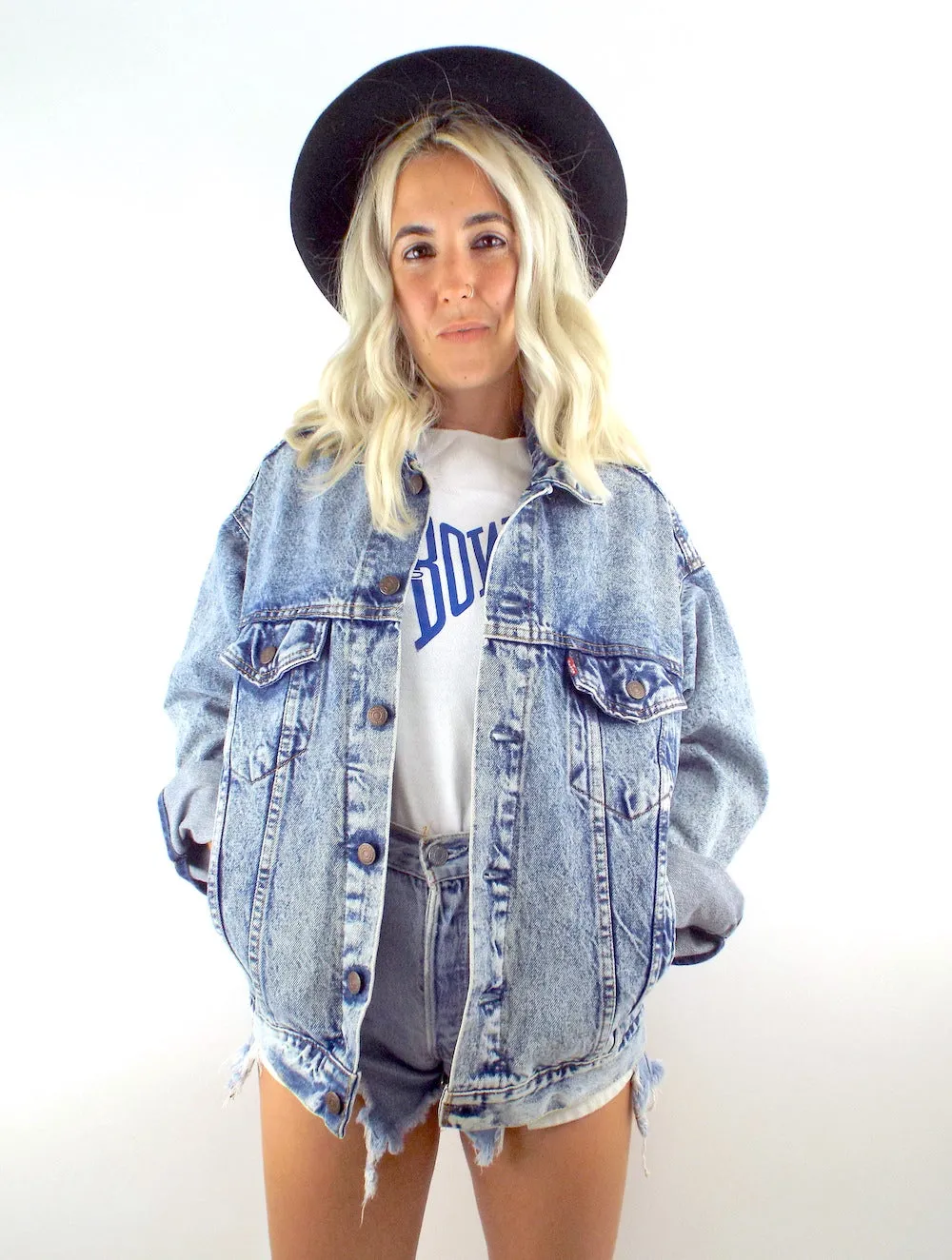 Vintage 90s Boxy Oversized Acid Wash Levi's Denim Jacket