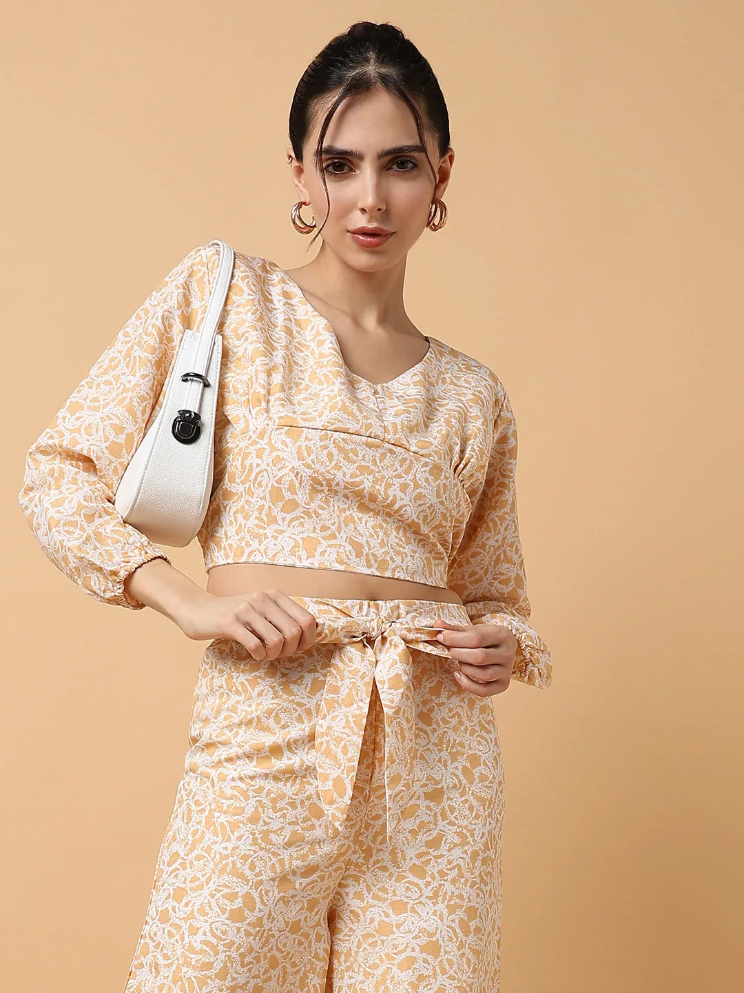 Women Printed Mustard Co-Ords Set