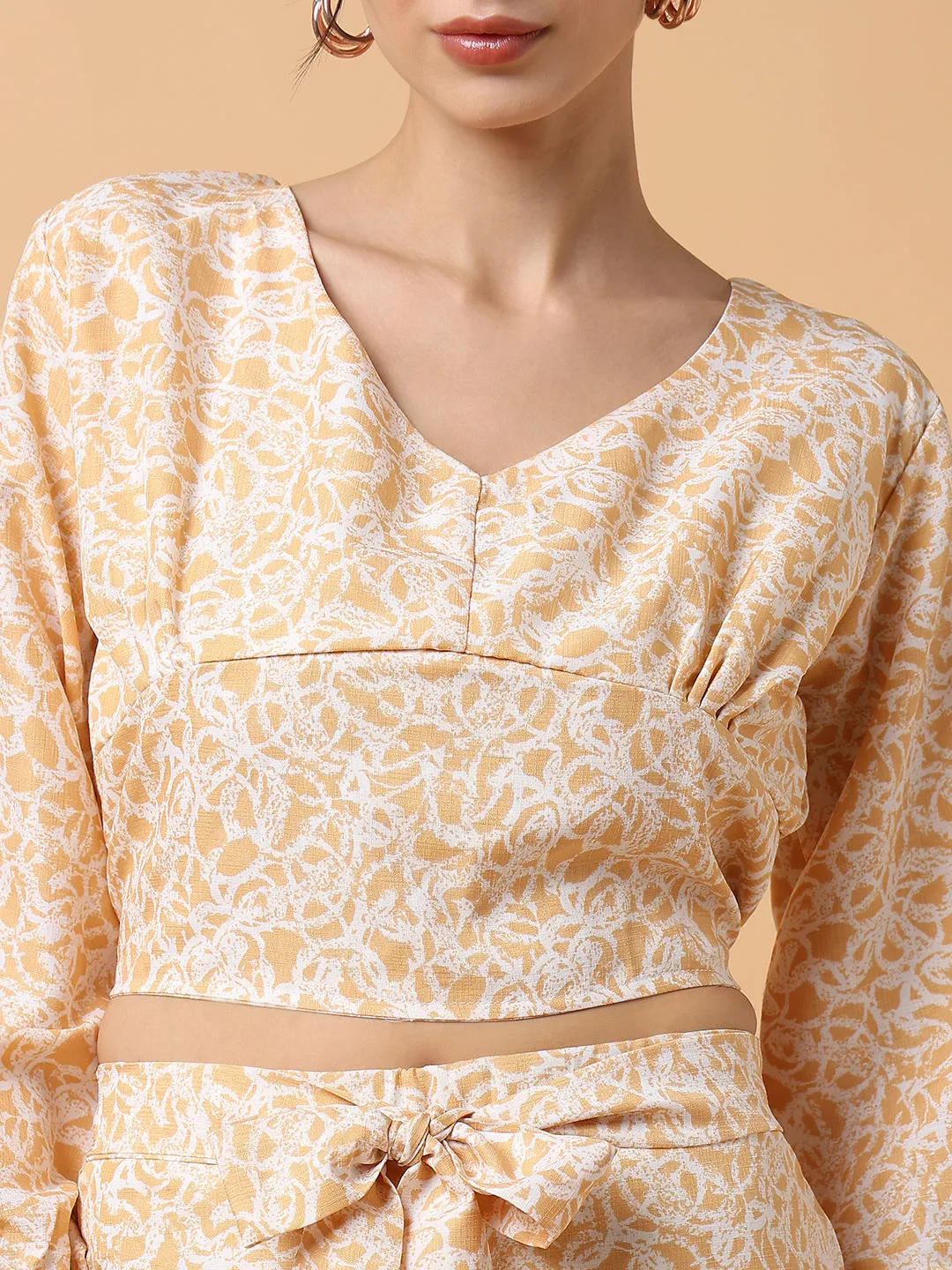 Women Printed Mustard Co-Ords Set