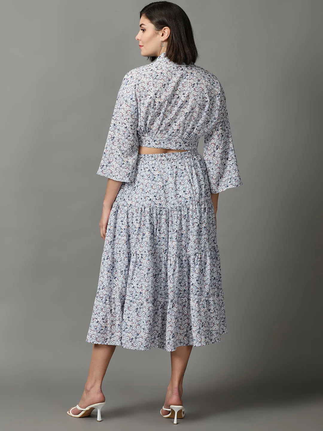 Women's Blue Printed Co-Ords