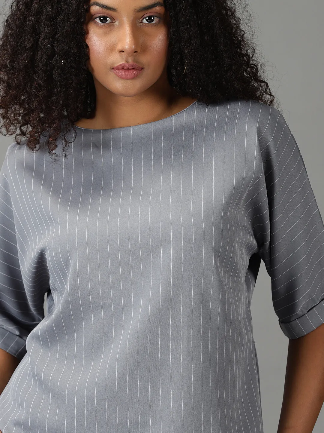 Women's Grey Striped Co-Ords