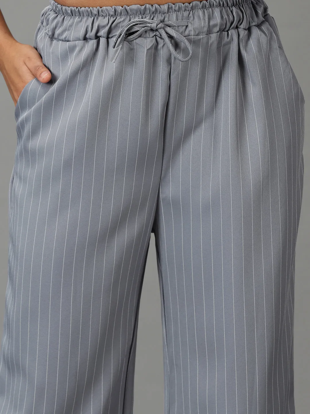 Women's Grey Striped Co-Ords